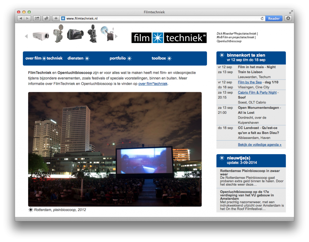 Filmtechniek homepage