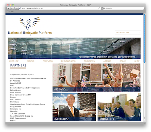 Homepage Nationaal Renovatie Platform website